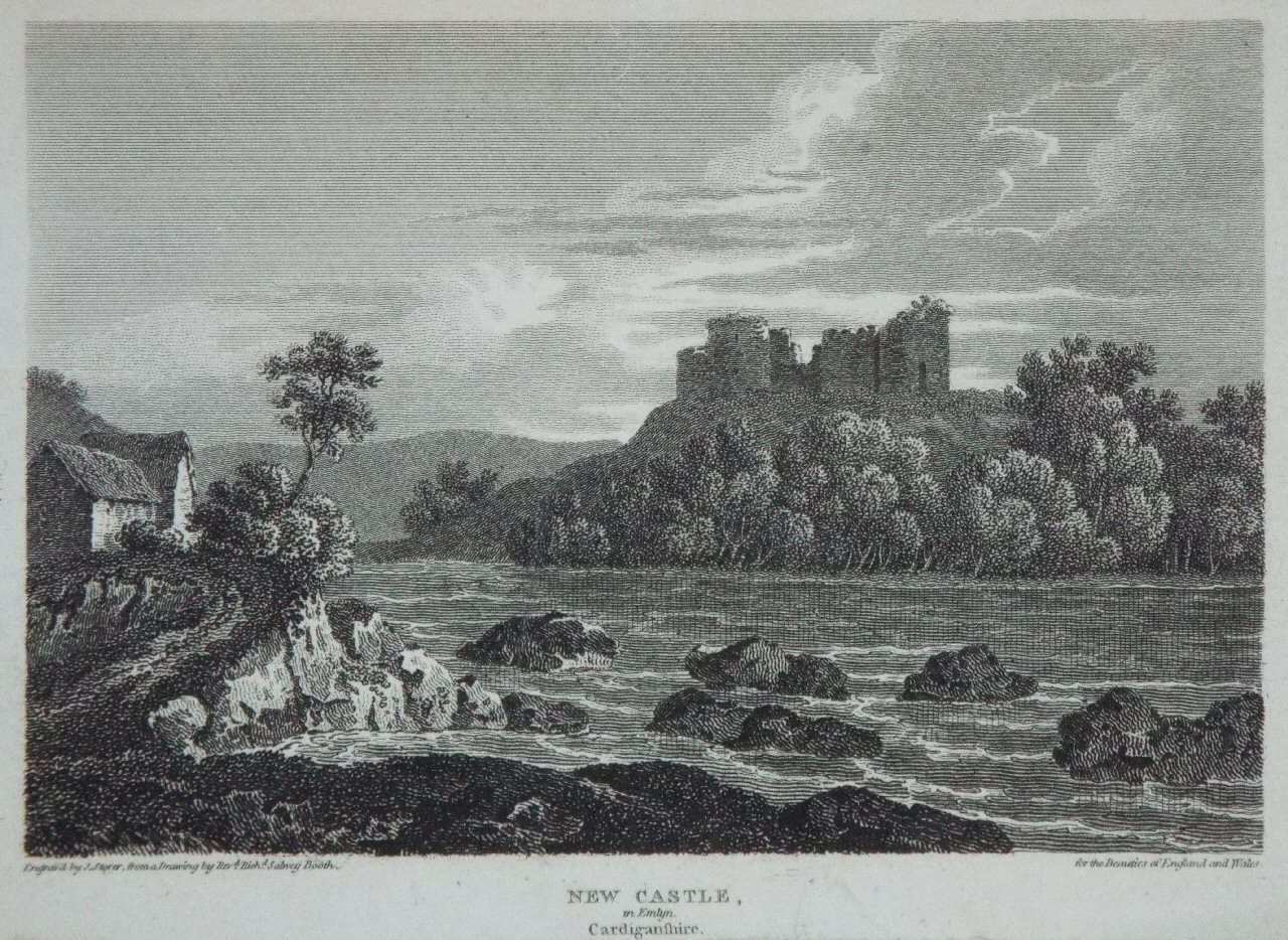 Print - New Castle, in Emlyn, Cardiganshire. - Storer